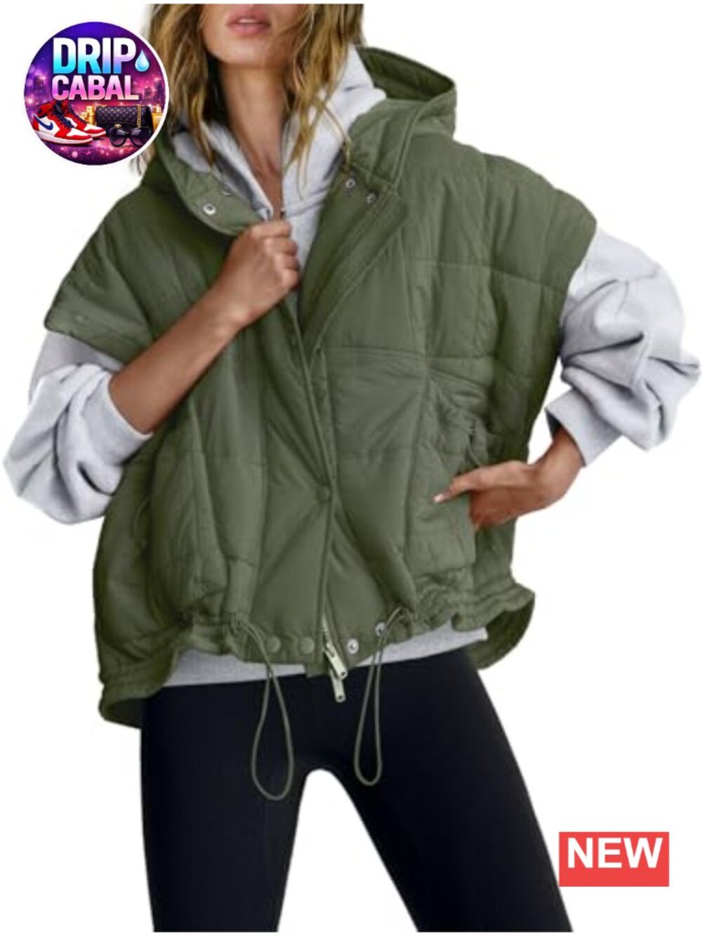Lightweight Cropped Puffer Vest Quilted Oversized Full Zip Sleeveless Coat